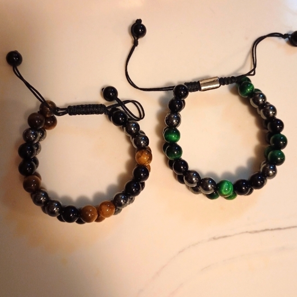 Two Beautiful Natural Stone Handmade Bracelets